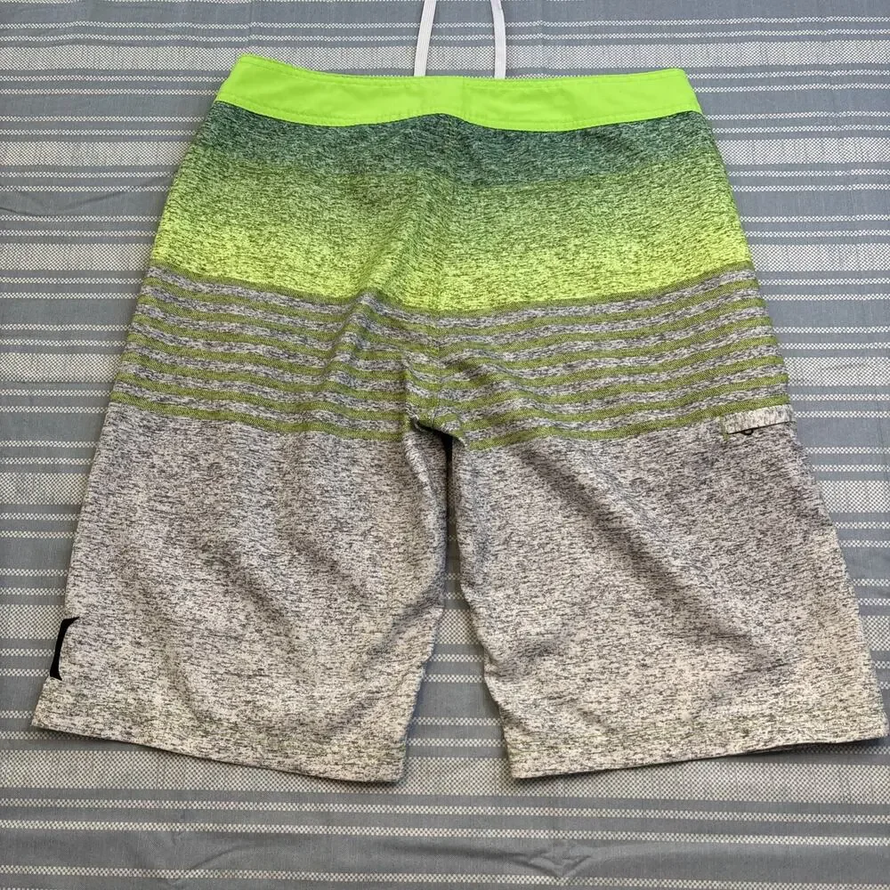 Hurley Board Swim Trunks Shorts Colorful Striped Logo Pocket Tie - Picture 7 of 11